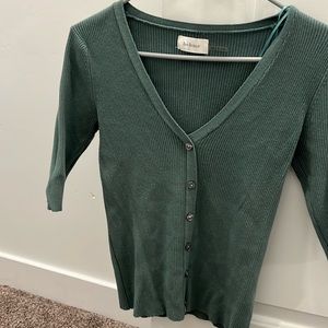Bohme light green half sleeved button up sweater